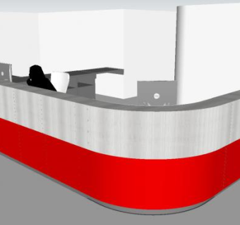 现代前台接待处SU模型下载_sketchup草图大师SKP模型