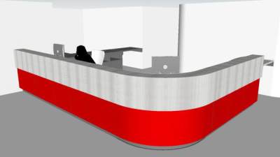 现代前台接待处SU模型下载_sketchup草图大师SKP模型
