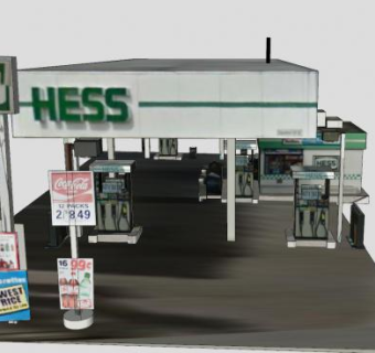 赫斯加油站SU模型下载_sketchup草图大师SKP模型