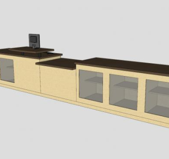 柜台前台收银台SU模型下载_sketchup草图大师SKP模型