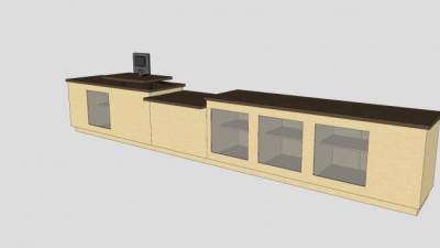 柜台前台收银台SU模型下载_sketchup草图大师SKP模型