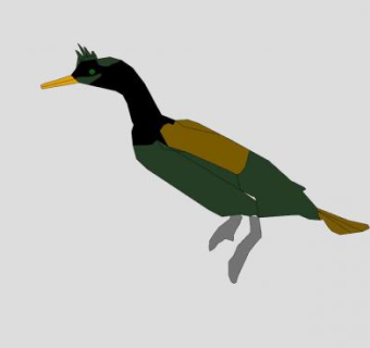 2D绿头鸭SU模型下载_sketchup草图大师SKP模型