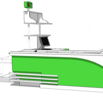 大厅前台收银员SU模型下载_sketchup草图大师SKP模型