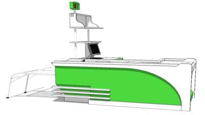 大厅前台收银员SU模型下载_sketchup草图大师SKP模型