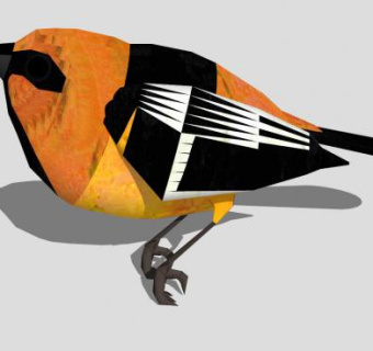 鸟类动物黄鹂SU模型下载_sketchup草图大师SKP模型