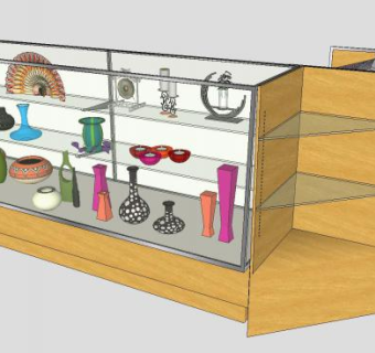 现代转角收银员SU模型下载_sketchup草图大师SKP模型
