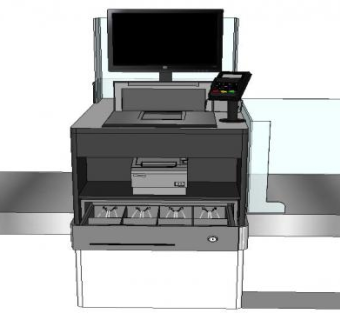 前台出纳员SU模型下载_sketchup草图大师SKP模型