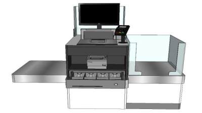 前台出纳员SU模型下载_sketchup草图大师SKP模型