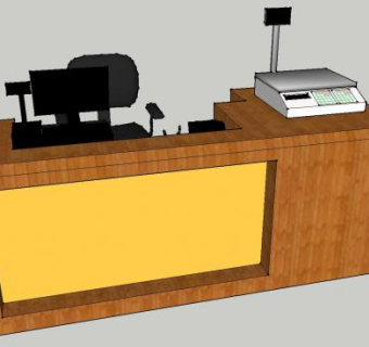 超市结帐收银台SU模型下载_sketchup草图大师SKP模型