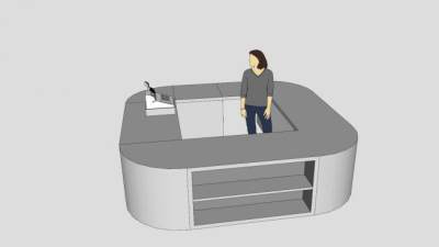 前台大厅收银台SU模型下载_sketchup草图大师SKP模型