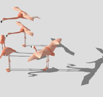 鸟类动物火烈鸟SU模型下载_sketchup草图大师SKP模型