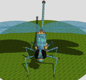 昆虫纲大蓝蜻蜓SU模型下载_sketchup草图大师SKP模型