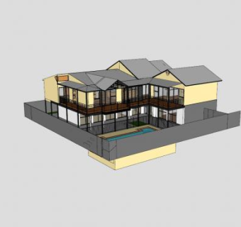 贝尔法广场建筑SU模型下载_sketchup草图大师SKP模型