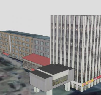 办公室大楼SU模型下载_sketchup草图大师SKP模型