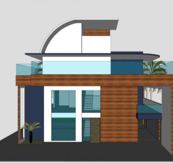现代大房子楼房SU模型下载_sketchup草图大师SKP模型