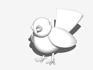 鸟钢鸟类动物SU模型下载_sketchup草图大师SKP模型