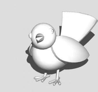 鸟钢鸟类动物SU模型下载_sketchup草图大师SKP模型