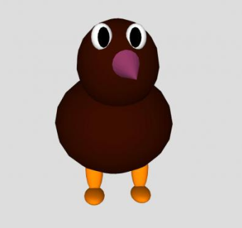 鸟钢动物几维鸟SU模型下载_sketchup草图大师SKP模型