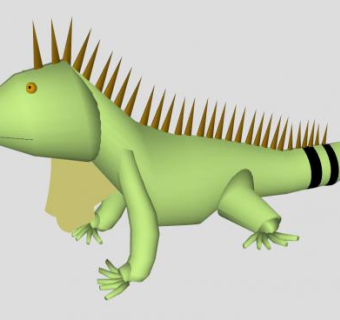 爬行纲绿鬣蜥SU模型下载_sketchup草图大师SKP模型