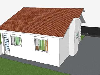标准钢框架房子SU模型下载_sketchup草图大师SKP模型
