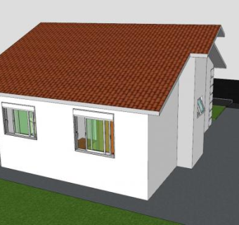 标准钢框架房子SU模型下载_sketchup草图大师SKP模型