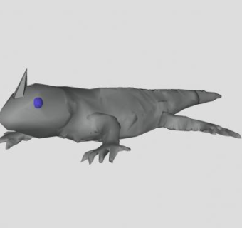 带有独角的蜥蜴SU模型下载_sketchup草图大师SKP模型