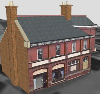 德思礼银街楼房SU模型下载_sketchup草图大师SKP模型