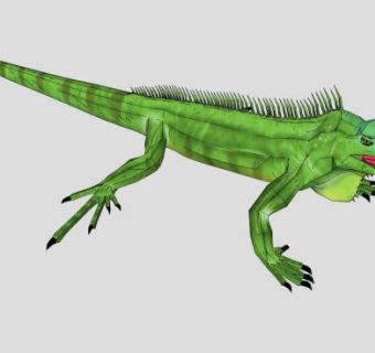 爬行纲鬣蜥SU模型下载_sketchup草图大师SKP模型