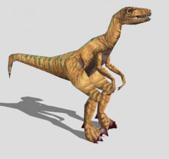 蜥形纲恐龙迅猛龙SU模型下载_sketchup草图大师SKP模型