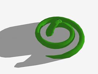 爬行纲蛇目绿蛇SU模型下载_sketchup草图大师SKP模型