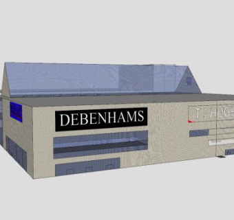 蓝珍珠购物中心售楼处SU模型下载_sketchup草图大师SKP模型