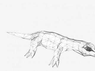 爬行动物尼罗河巨蜥SU模型下载_sketchup草图大师SKP模型