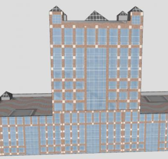 公司大楼售楼处SU模型下载_sketchup草图大师SKP模型