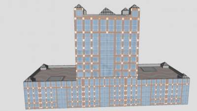 公司大楼售楼处SU模型下载_sketchup草图大师SKP模型