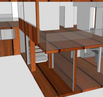 微型家庭住宅售楼处SU模型下载_sketchup草图大师SKP模型
