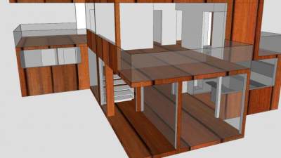 微型家庭住宅售楼处SU模型下载_sketchup草图大师SKP模型