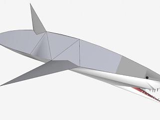 海洋凶猛<em>生物</em>鲨鱼SU模型下载_sketchup草图大师SKP模型