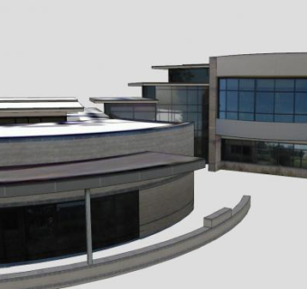 技术大楼售楼处SU模型下载_sketchup草图大师SKP模型