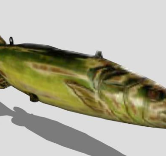 3D纹理北梭鱼SU模型下载_sketchup草图大师SKP模型