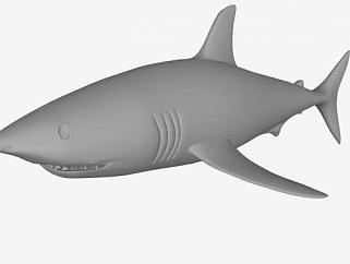 海洋食肉鱼类大白鲨SU模型下载_sketchup草图大师SKP模型