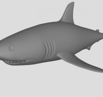 海洋食肉鱼类大白鲨SU模型下载_sketchup草图大师SKP模型