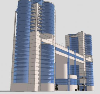 技术管理中心楼房SU模型下载_sketchup草图大师SKP模型
