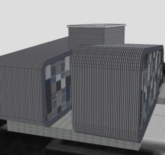 高级服务设施楼房SU模型下载_sketchup草图大师SKP模型