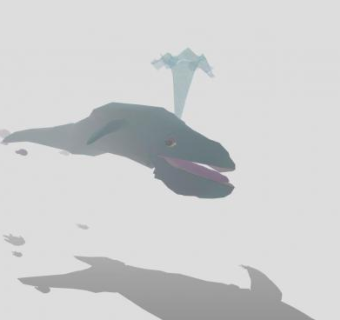 喷水大鲸鱼和鱼群模型下载_sketchup草图大师SKP模型