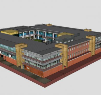 企业建设售楼处SU模型下载_sketchup草图大师SKP模型