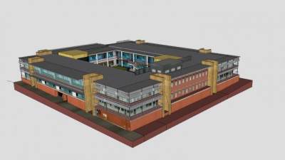 企业建设售楼处SU模型下载_sketchup草图大师SKP模型