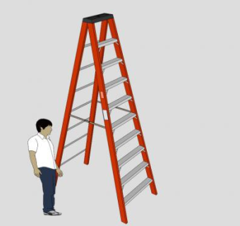 三脚架梯子的SU模型_su模型下载 草图大师模型_SKP模型