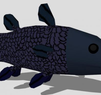 深海鱼类腔棘鱼SU模型下载_sketchup草图大师SKP模型