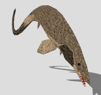 爬行纲海洋动物沧龙SU模型下载_sketchup草图大师SKP模型