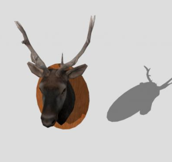 欧式麋鹿壁挂SU模型下载_sketchup草图大师SKP模型